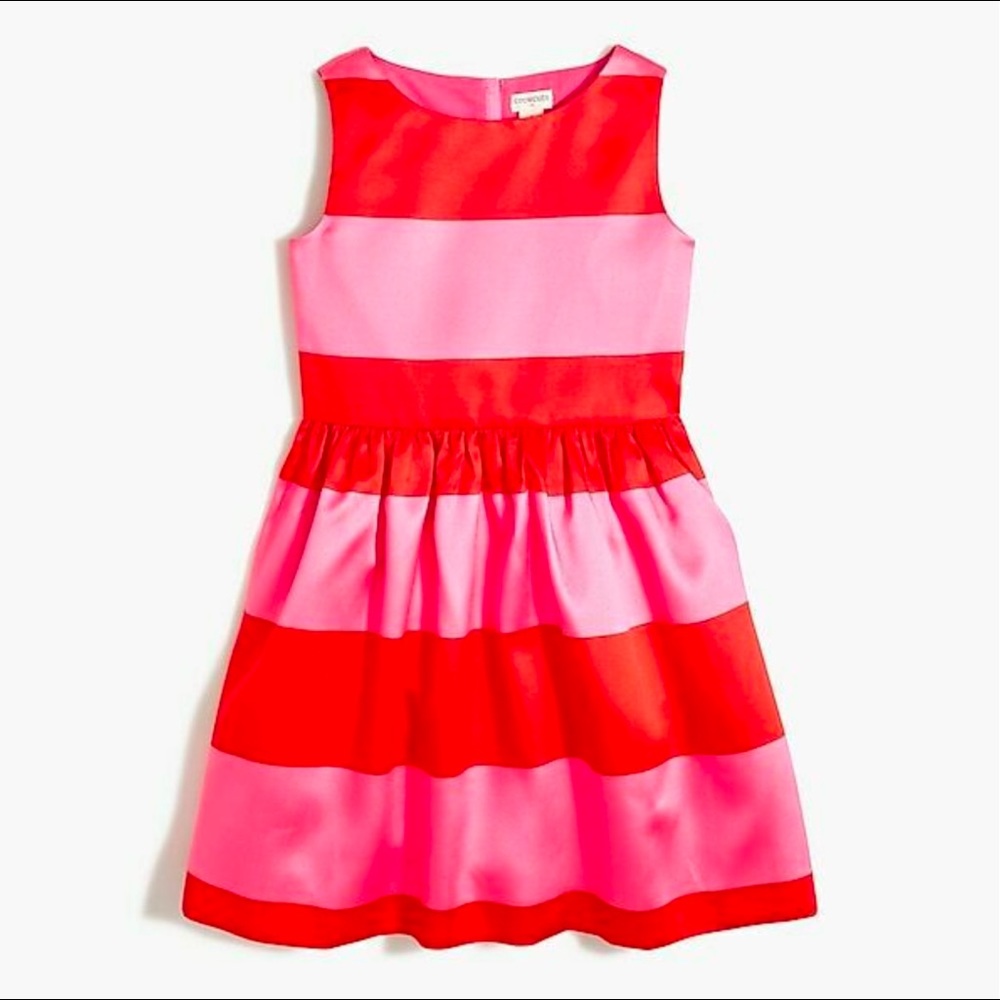 J. Crew Cuts striped pink and red dress